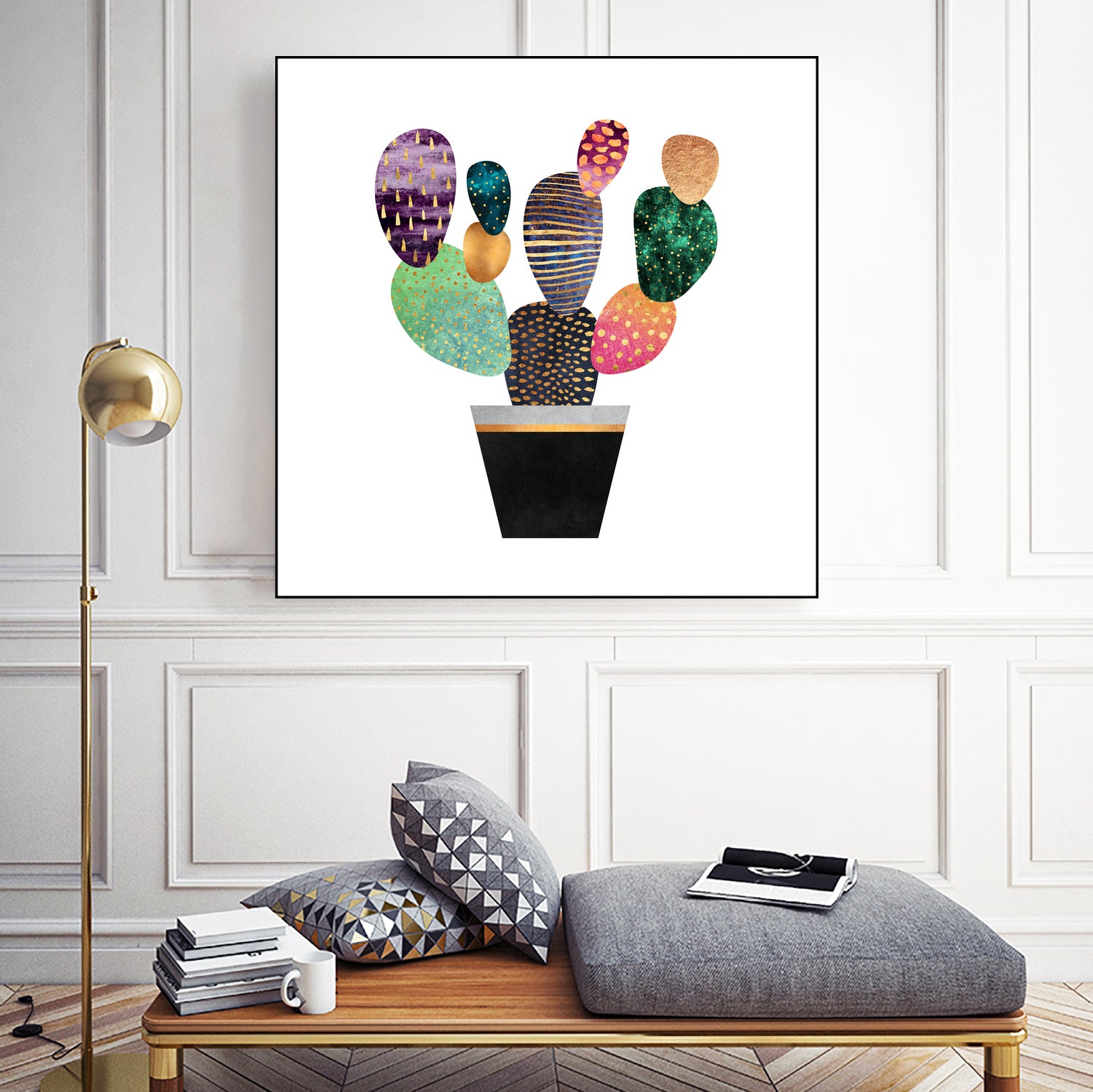 Pretty Cactus by Elisabeth Fredriksson on GIANT ART - blue mixed media