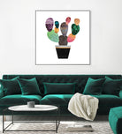 Pretty Cactus by Elisabeth Fredriksson on GIANT ART - blue mixed media