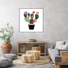 Pretty Cactus by Elisabeth Fredriksson on GIANT ART - blue mixed media