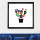 Pretty Cactus by Elisabeth Fredriksson on GIANT ART - blue mixed media