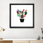 Pretty Cactus by Elisabeth Fredriksson on GIANT ART - blue mixed media