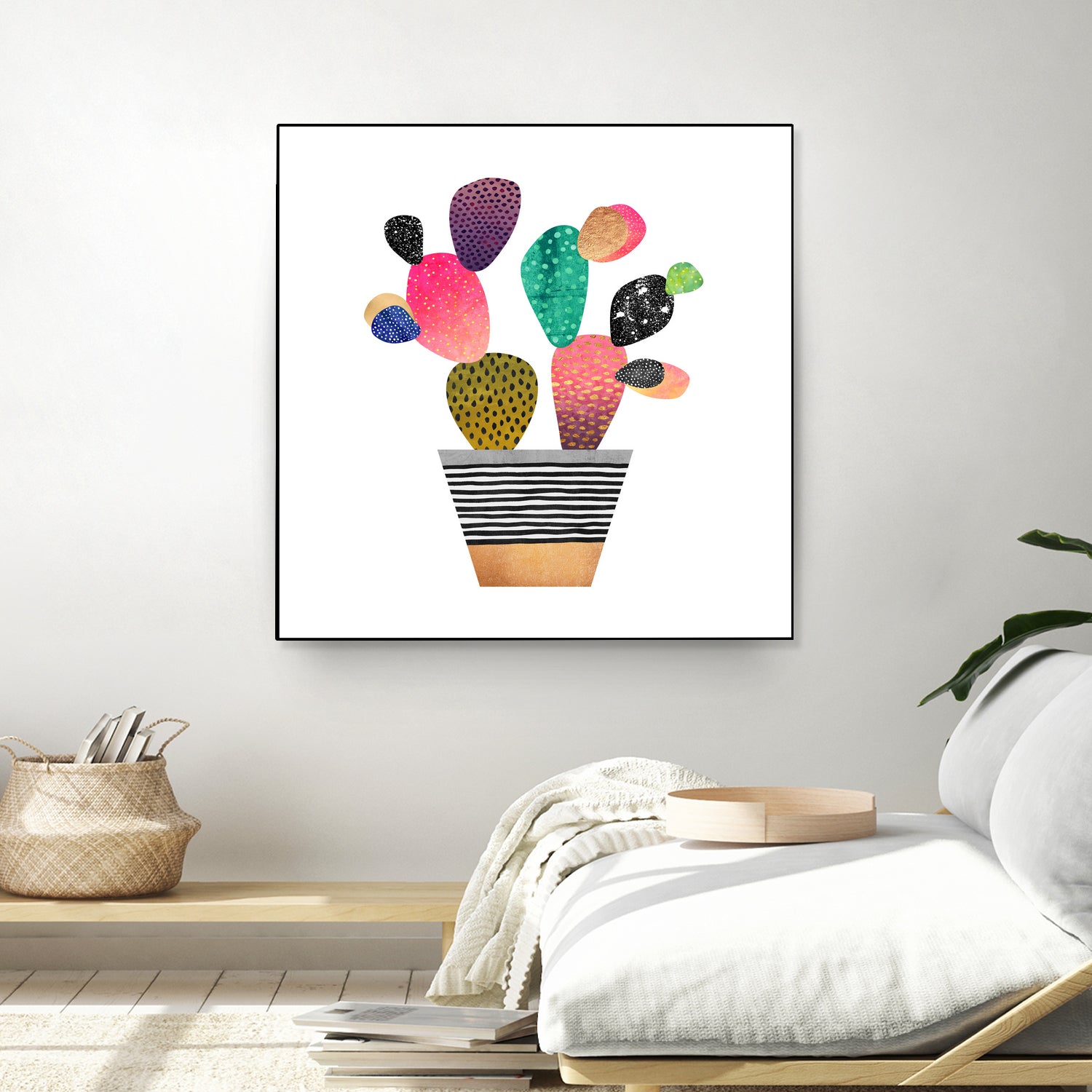 Happy Cactus by Elisabeth Fredriksson on GIANT ART - pink mixed media