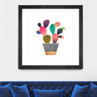 Happy Cactus by Elisabeth Fredriksson on GIANT ART - pink mixed media