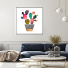 Happy Cactus by Elisabeth Fredriksson on GIANT ART - pink mixed media