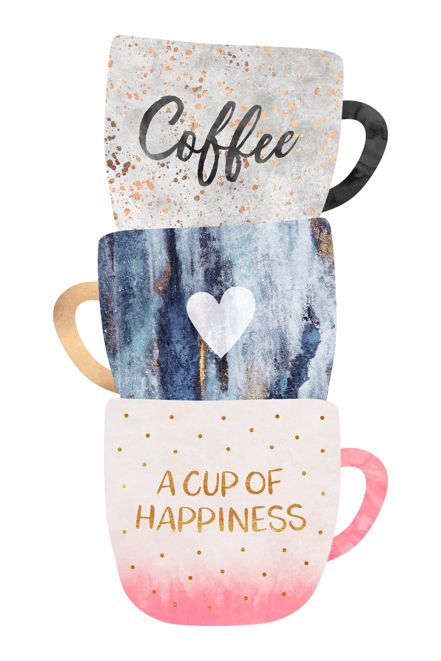 A cup of happiness by Elisabeth Fredriksson on GIANT ART - gray digital painting