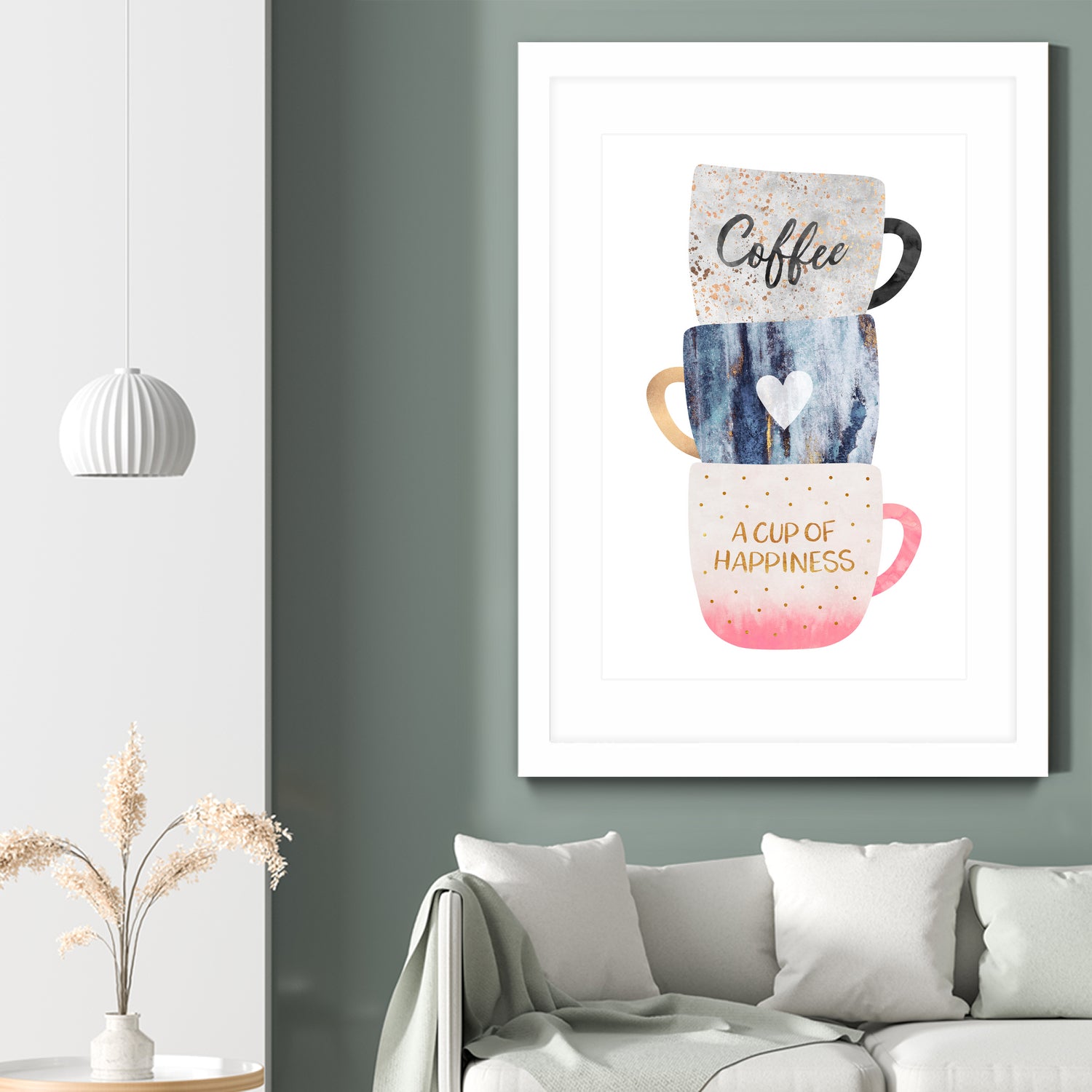 A cup of happiness by Elisabeth Fredriksson on GIANT ART - gray digital painting