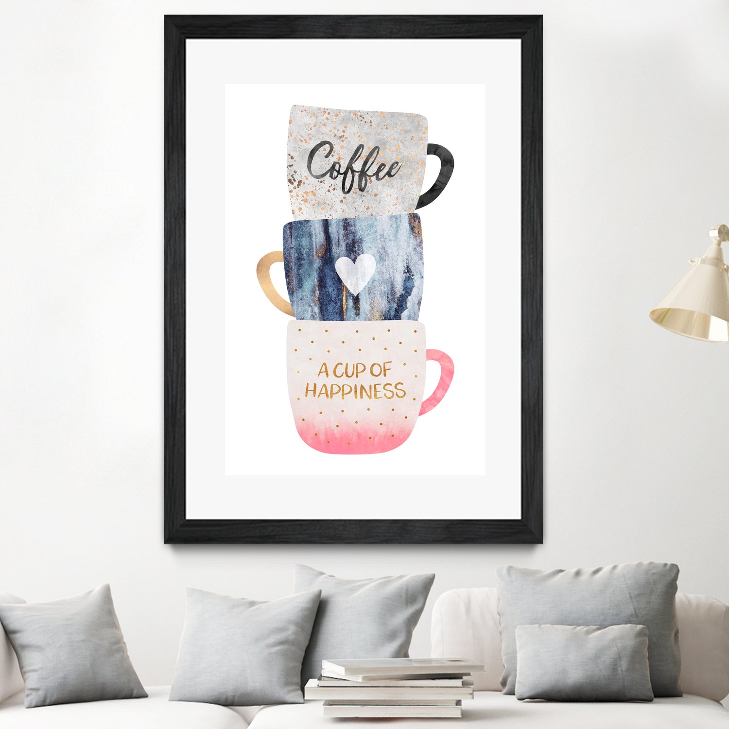 A cup of happiness by Elisabeth Fredriksson on GIANT ART - gray digital painting