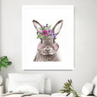 Bunny with flowers by Two Lips on GIANT ART - brown digital drawing