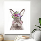 Bunny with flowers by Two Lips on GIANT ART - brown digital drawing