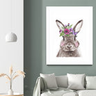 Bunny with flowers by Two Lips on GIANT ART - brown digital drawing