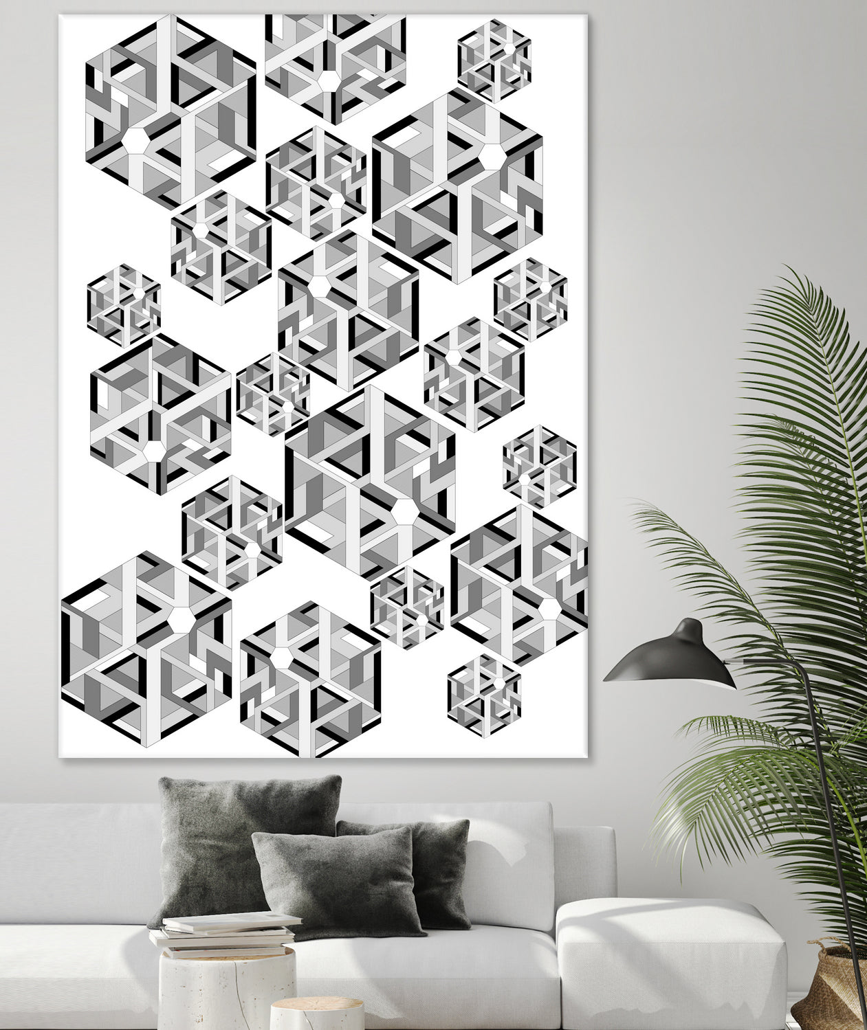 Hexagon by Emi Dimitrova on GIANT ART - white digital drawing