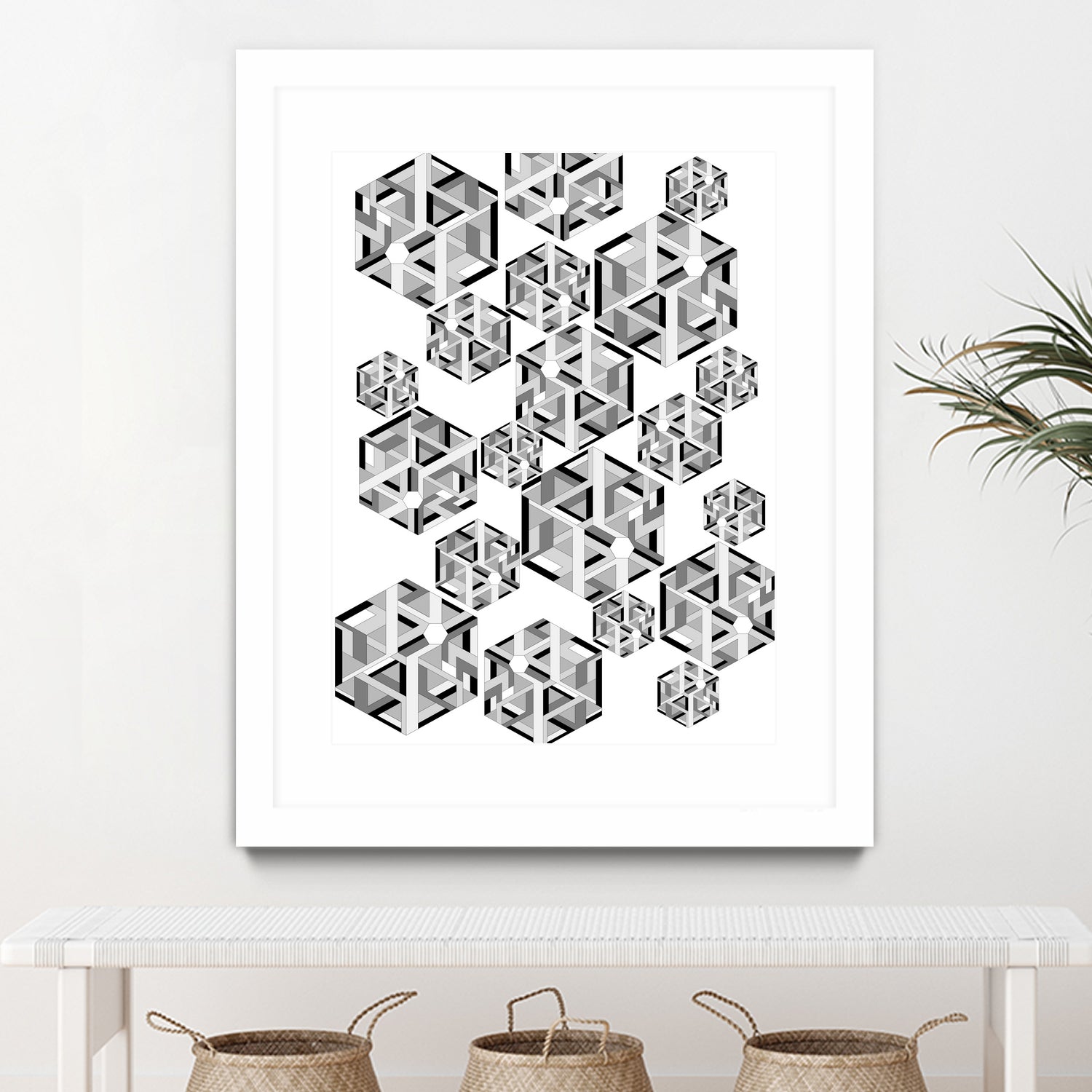 Hexagon by Emi Dimitrova on GIANT ART - white digital drawing