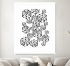 Hexagon by Emi Dimitrova on GIANT ART - white digital drawing