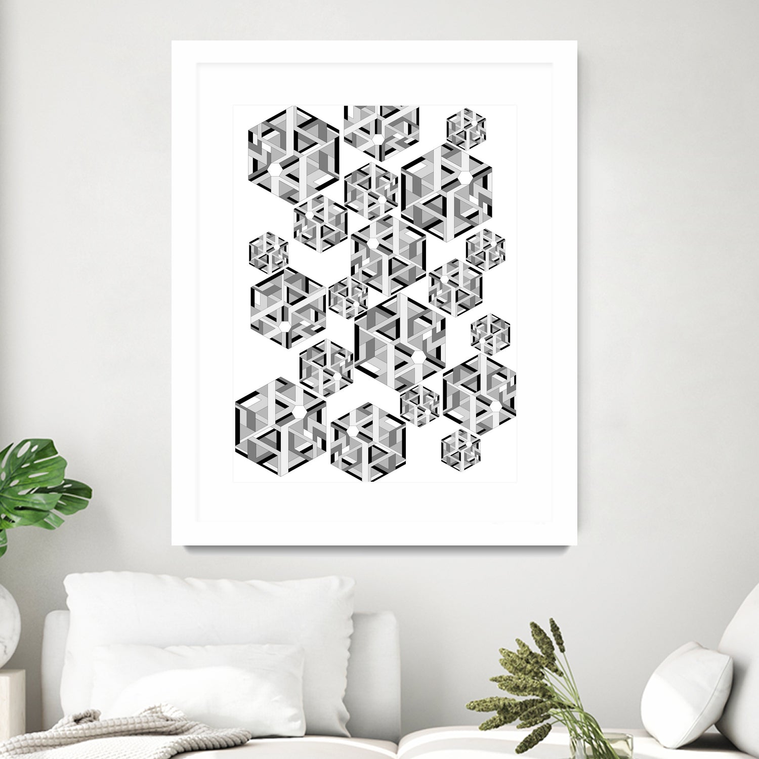 Hexagon by Emi Dimitrova on GIANT ART - white digital drawing