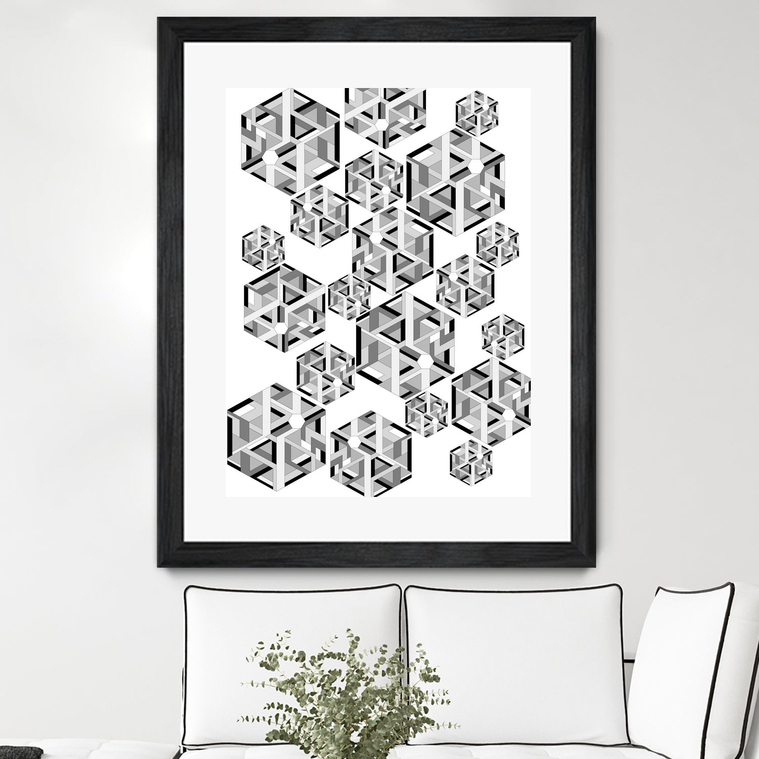 Hexagon by Emi Dimitrova on GIANT ART - white digital drawing