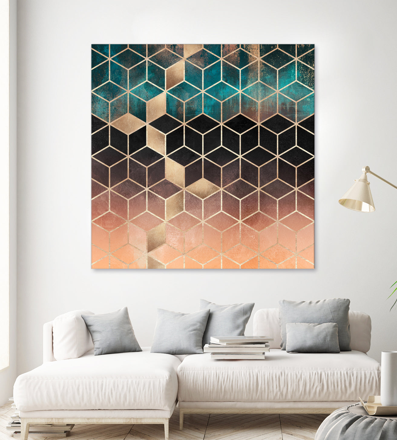 Ombre Dream Cubes by Elisabeth Fredriksson on GIANT ART - orange digital painting