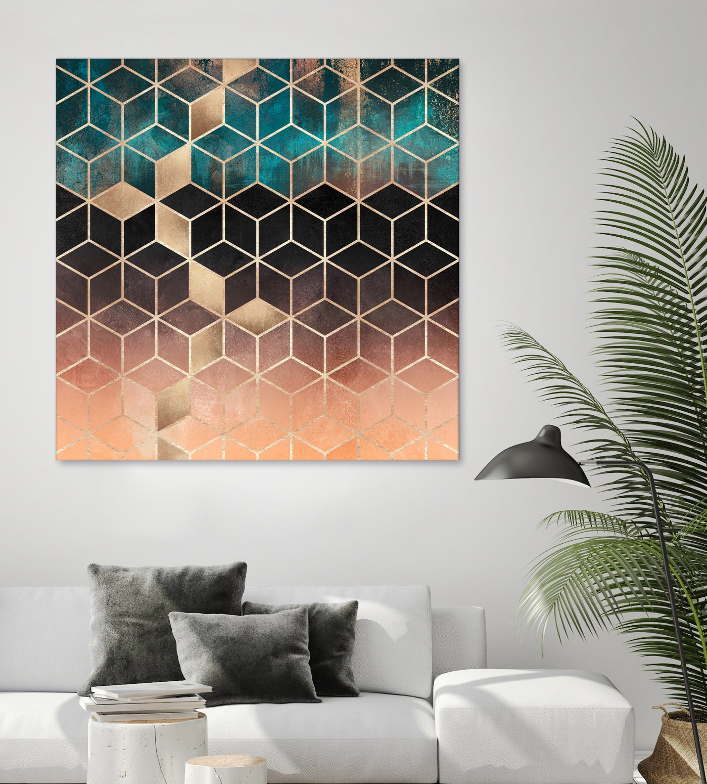 Ombre Dream Cubes by Elisabeth Fredriksson on GIANT ART - orange digital painting