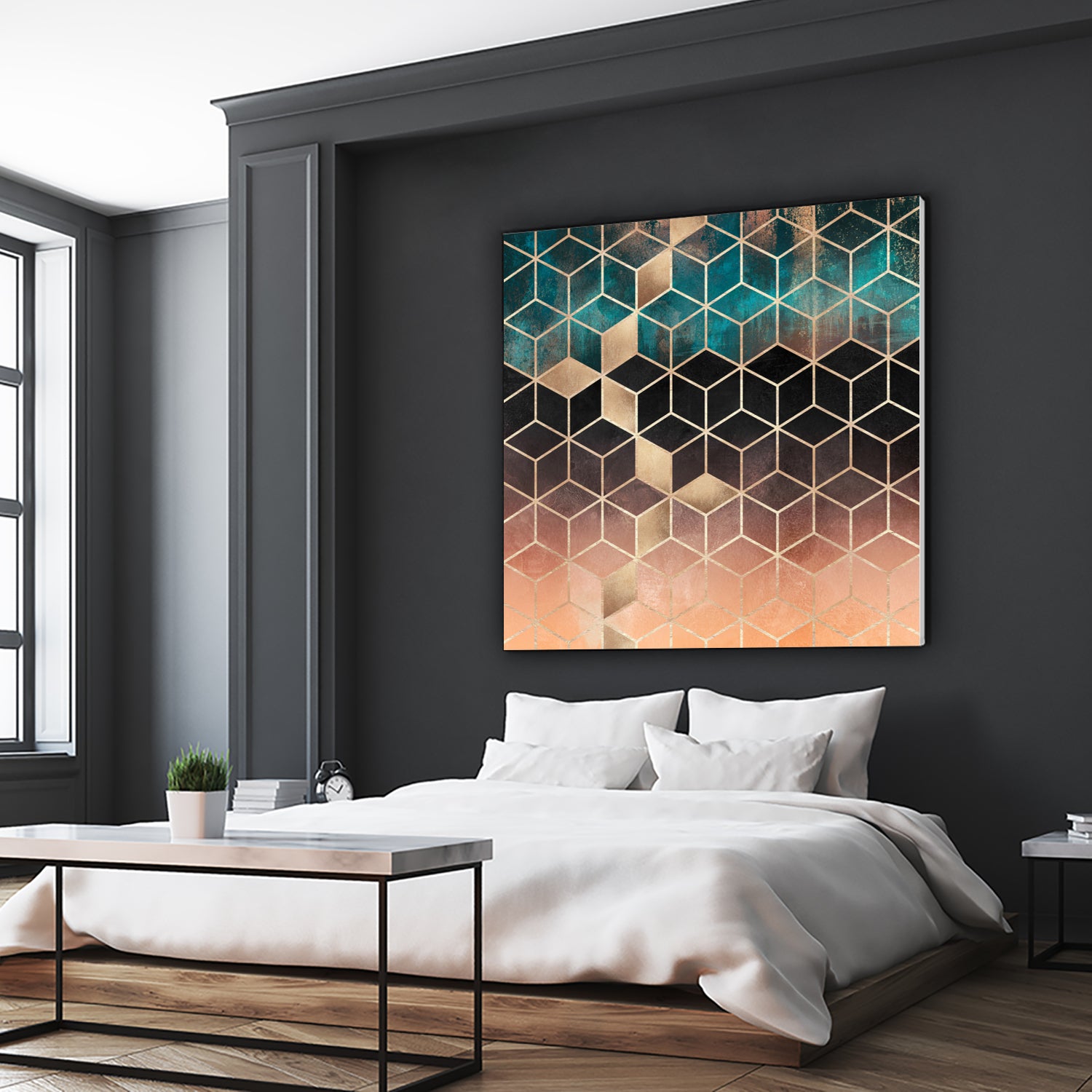 Ombre Dream Cubes by Elisabeth Fredriksson on GIANT ART - orange digital painting