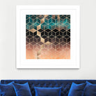 Ombre Dream Cubes by Elisabeth Fredriksson on GIANT ART - orange digital painting