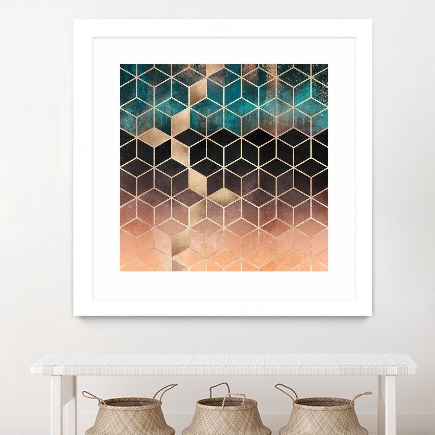 Ombre Dream Cubes by Elisabeth Fredriksson on GIANT ART - orange digital painting