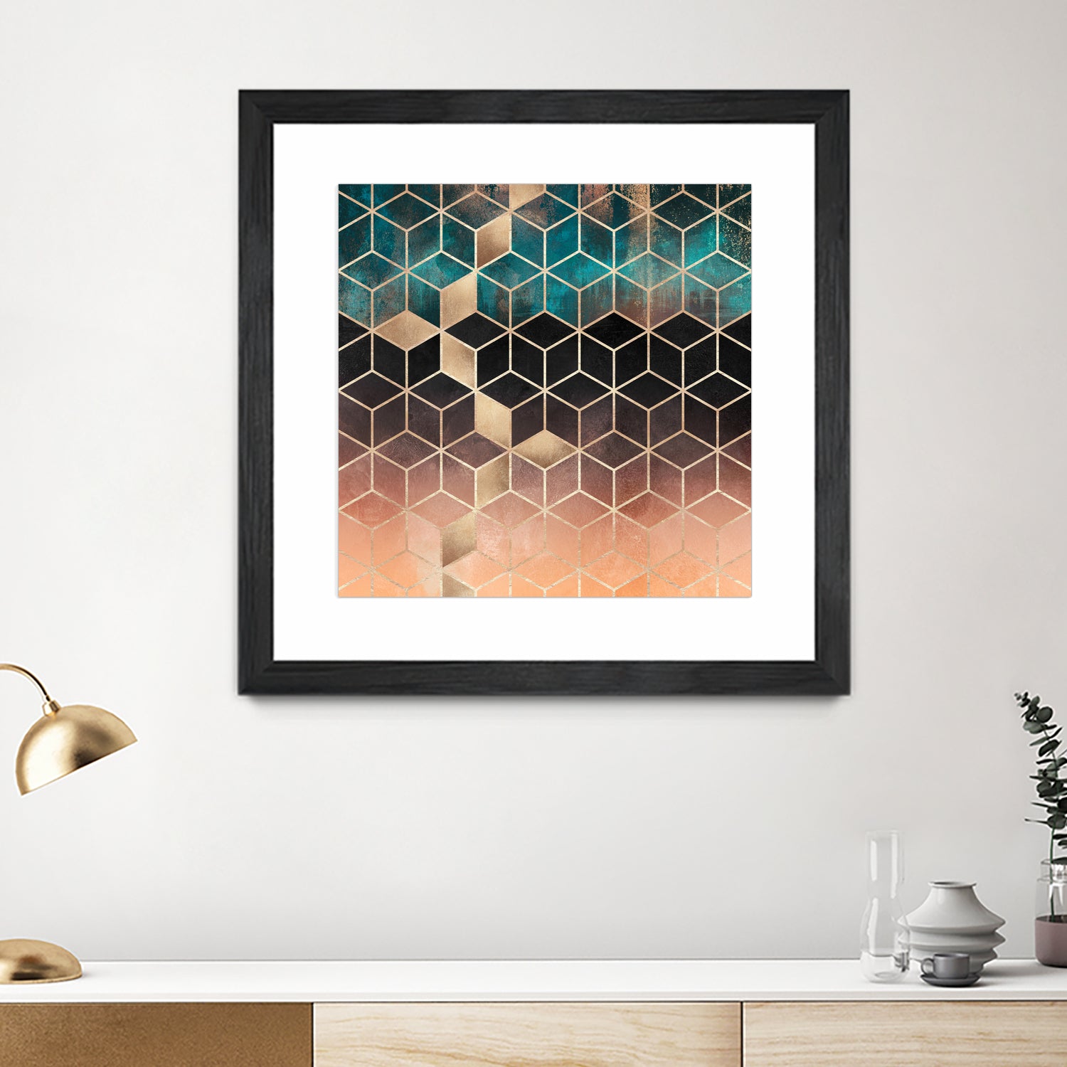 Ombre Dream Cubes by Elisabeth Fredriksson on GIANT ART - orange digital painting