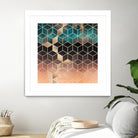 Ombre Dream Cubes by Elisabeth Fredriksson on GIANT ART - orange digital painting