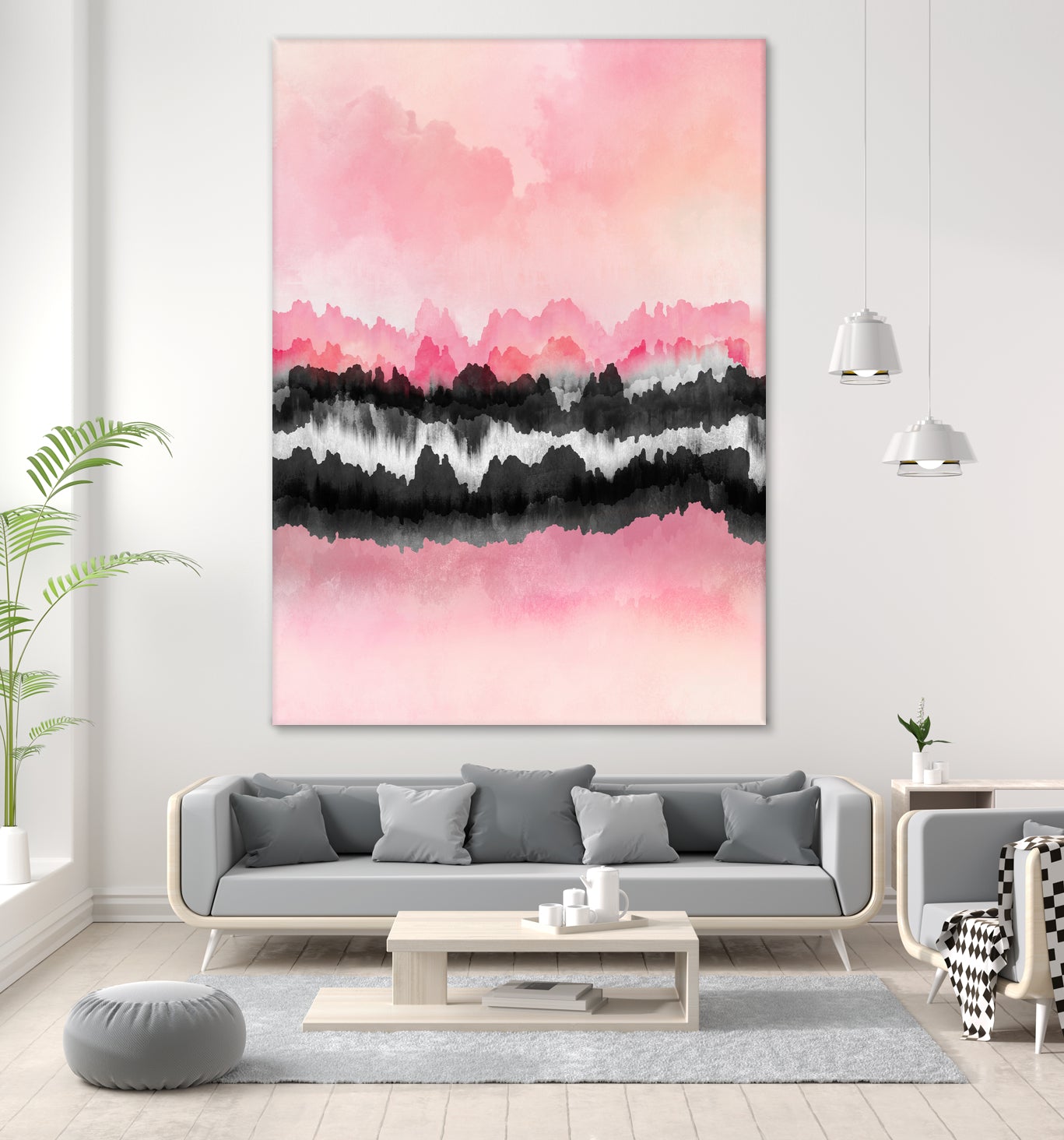 Pink Mountains by Elisabeth Fredriksson on GIANT ART - pink digital painting