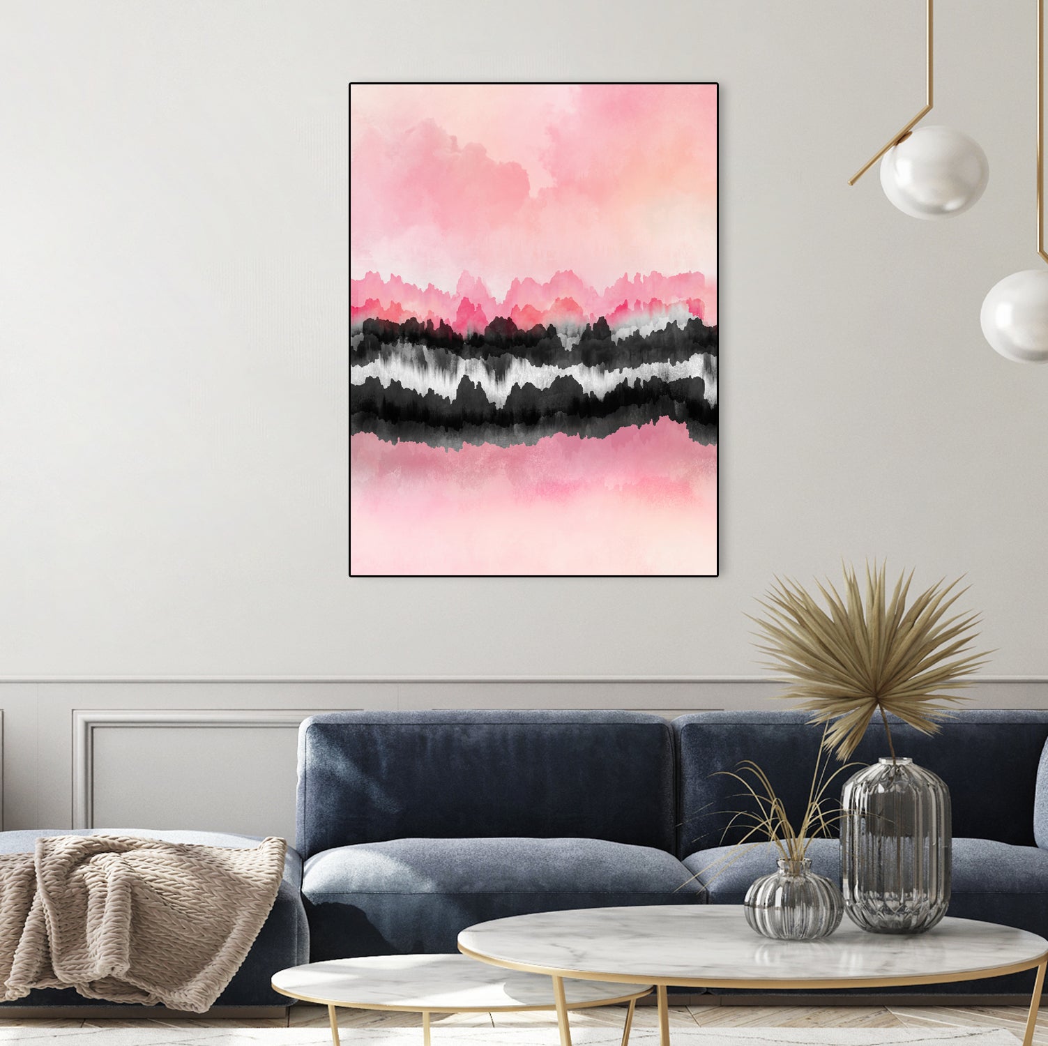 Pink Mountains by Elisabeth Fredriksson on GIANT ART - pink digital painting