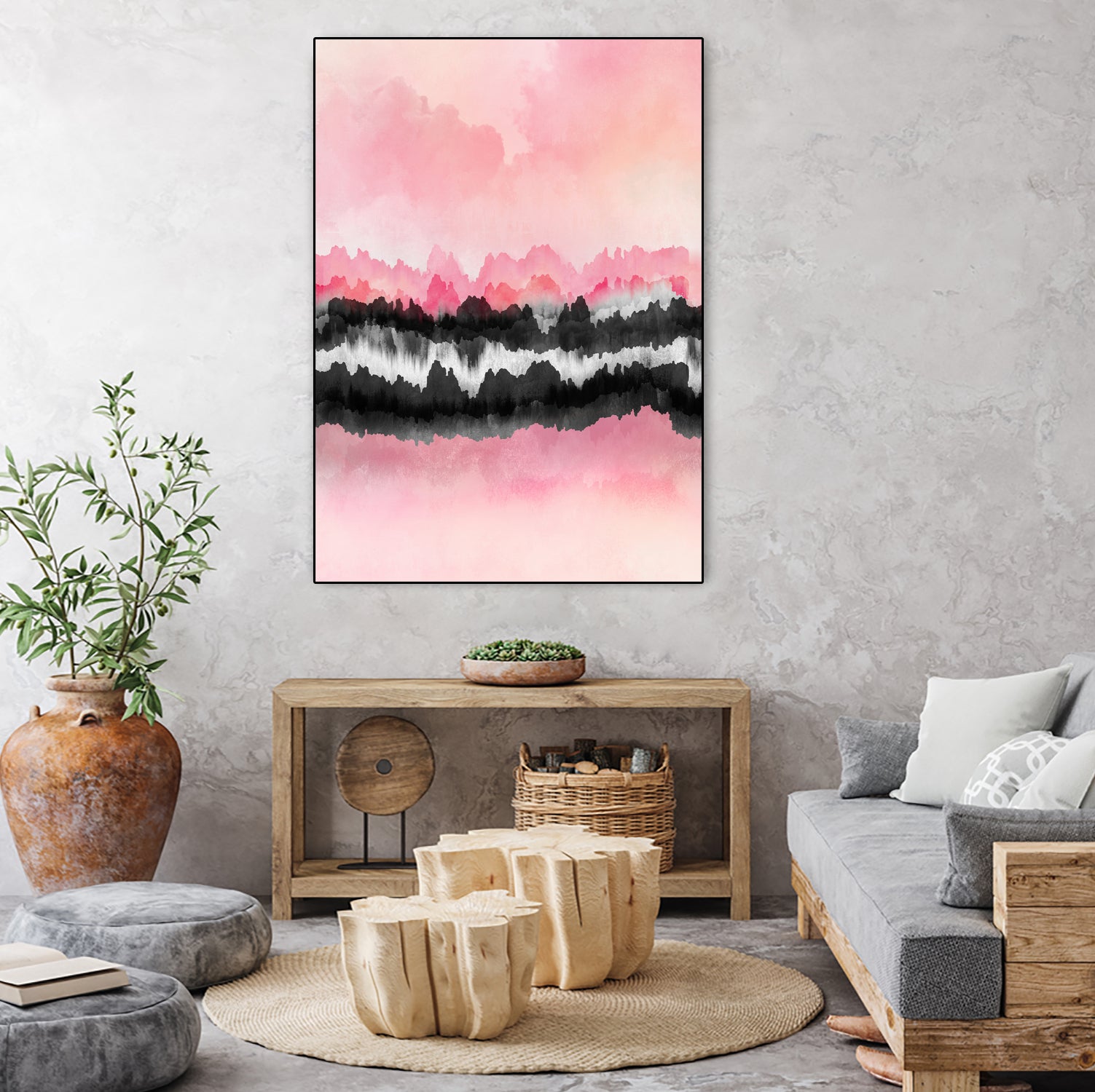 Pink Mountains by Elisabeth Fredriksson on GIANT ART - pink digital painting