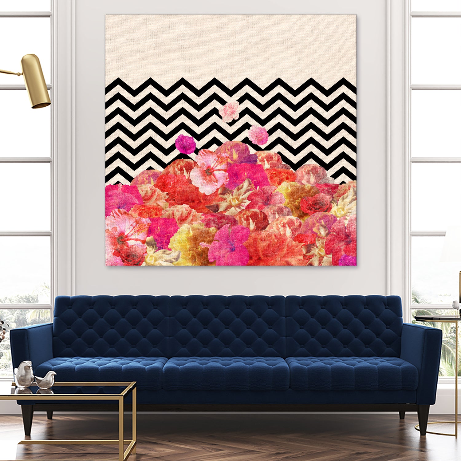 Chevron Flora II by Bianca Green on GIANT ART - red photo illustration