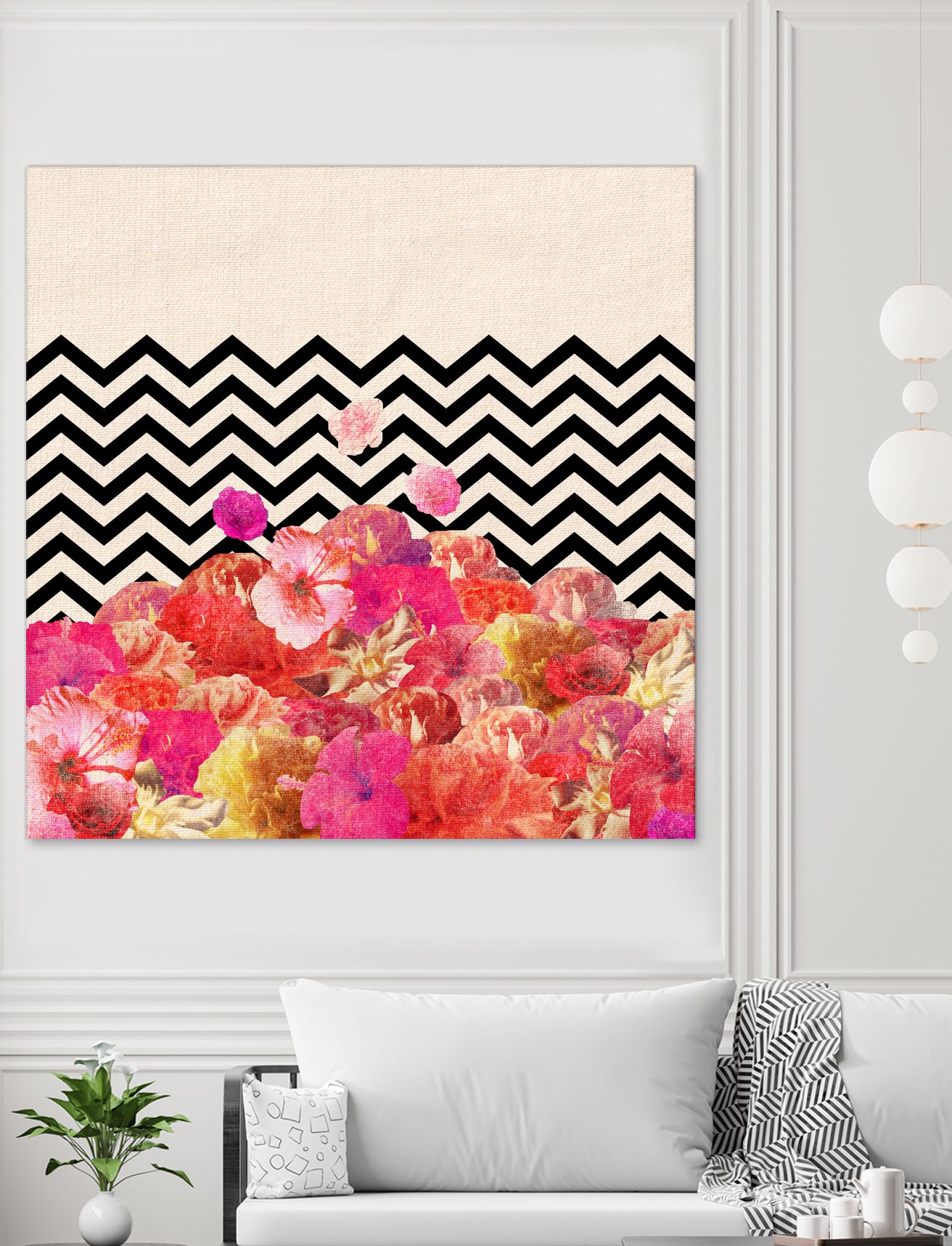 Chevron Flora II by Bianca Green on GIANT ART - red photo illustration