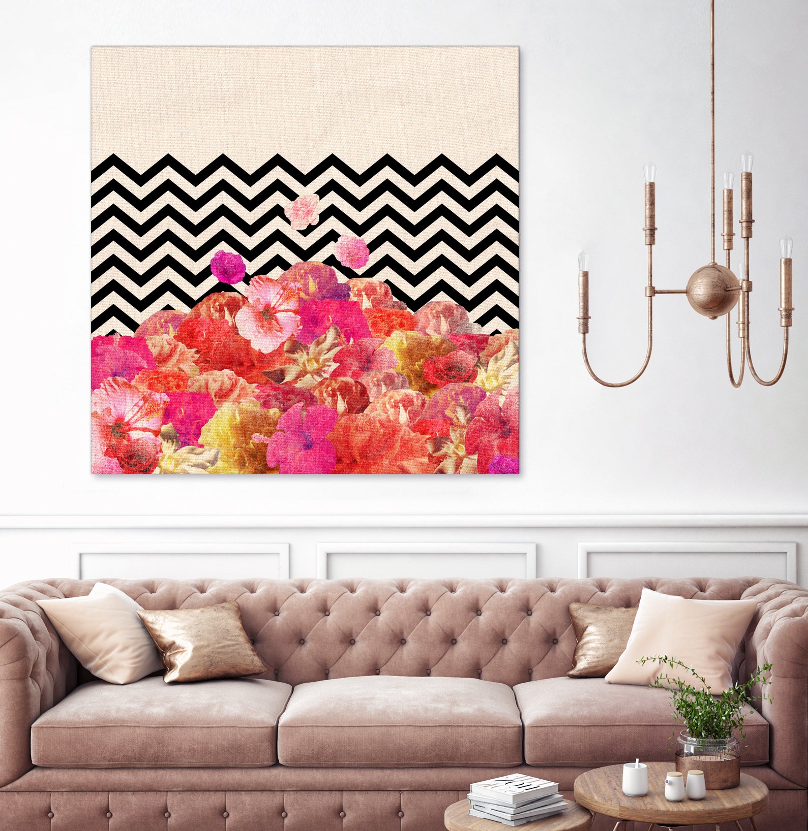 Chevron Flora II by Bianca Green on GIANT ART - red photo illustration