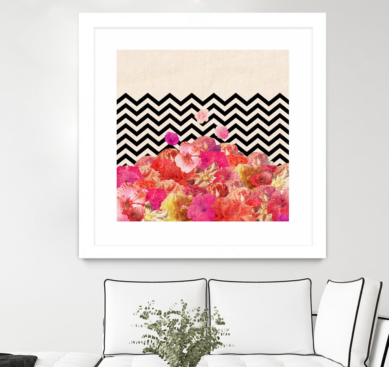 Chevron Flora II by Bianca Green on GIANT ART - red photo illustration