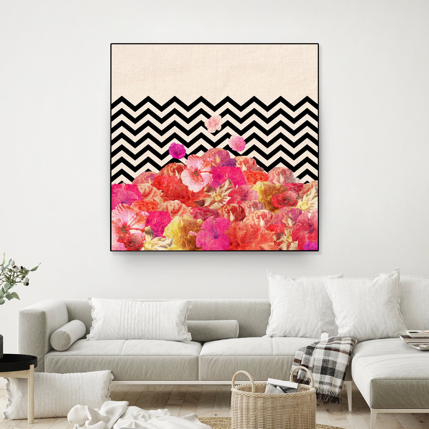 Chevron Flora II by Bianca Green on GIANT ART - red photo illustration