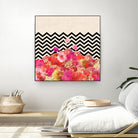 Chevron Flora II by Bianca Green on GIANT ART - red photo illustration