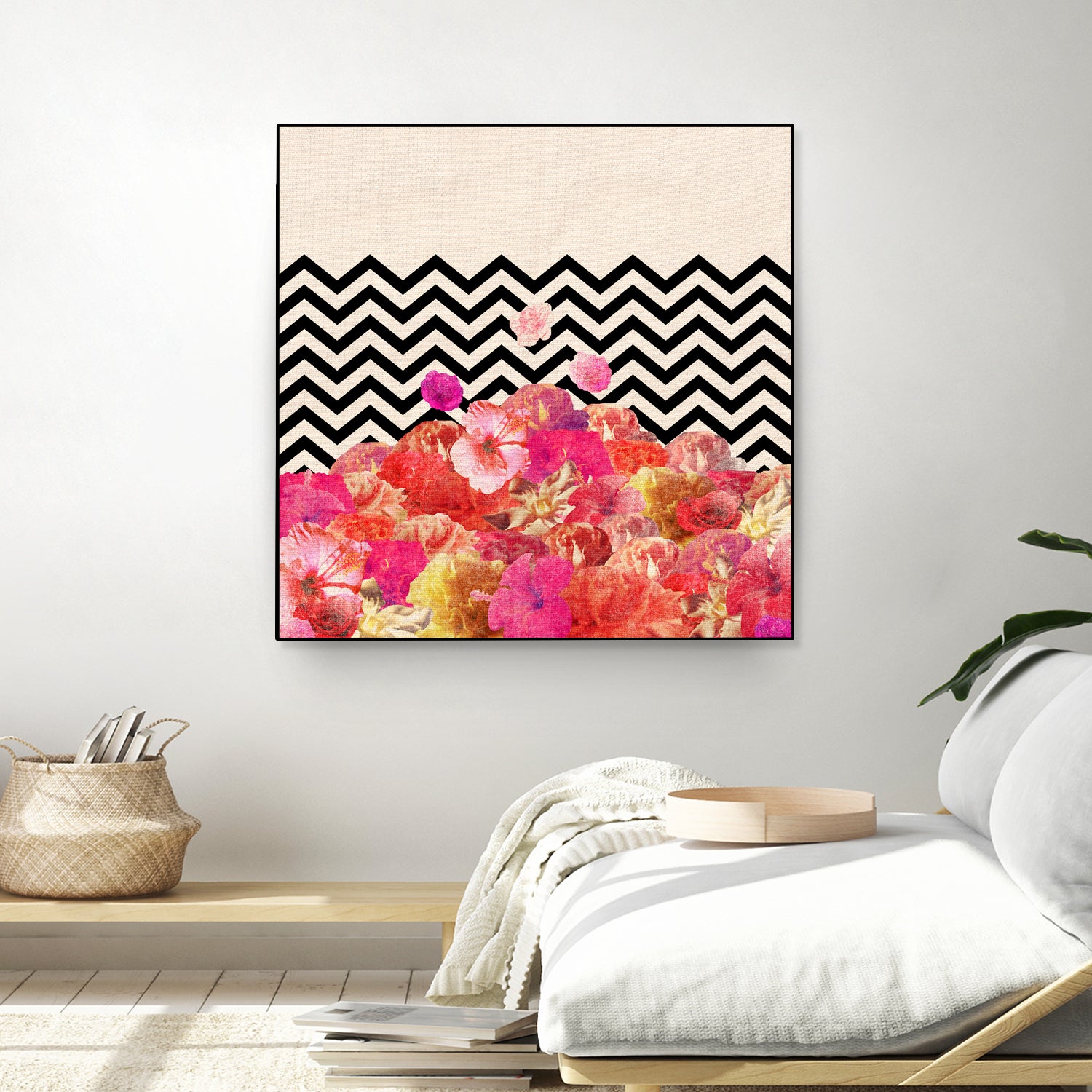 Chevron Flora II by Bianca Green on GIANT ART - red photo illustration