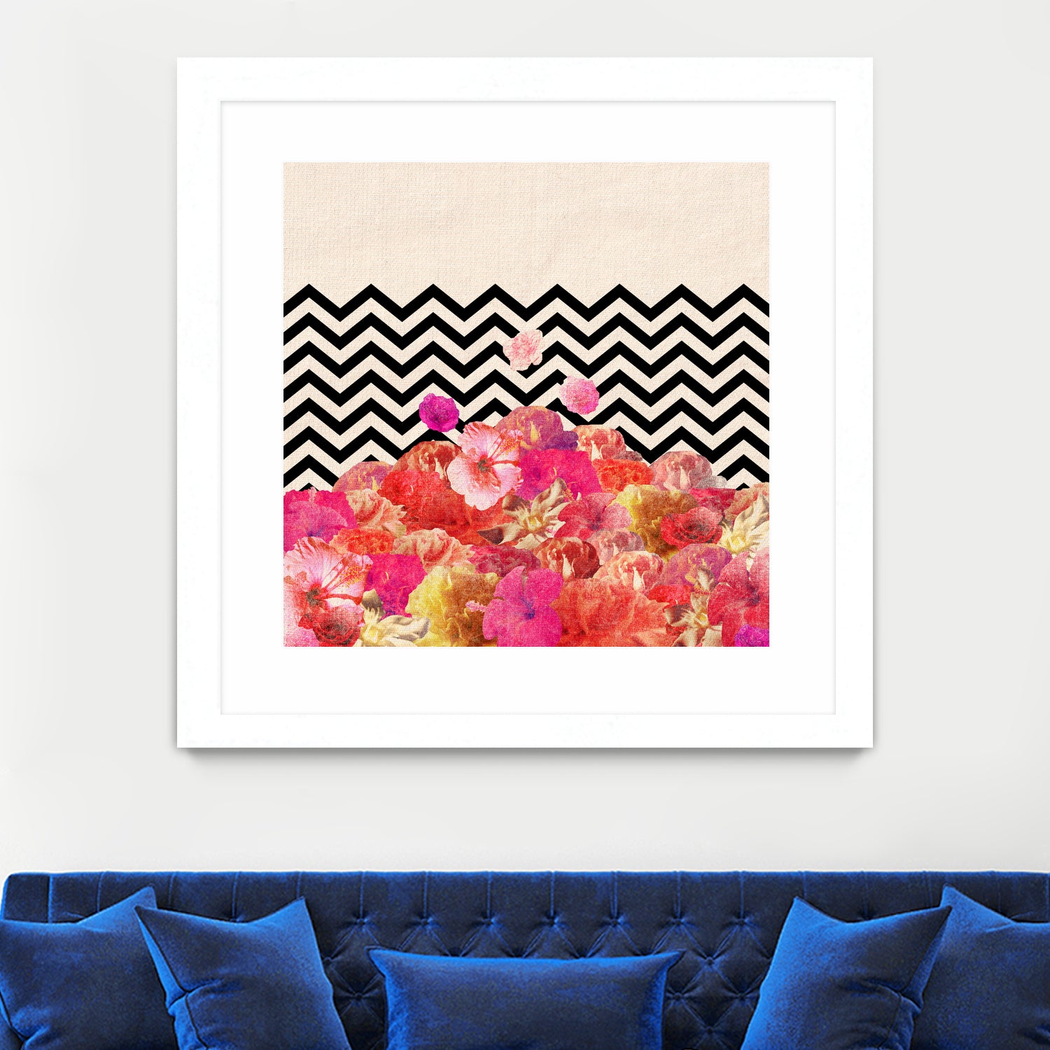 Chevron Flora II by Bianca Green on GIANT ART - red photo illustration