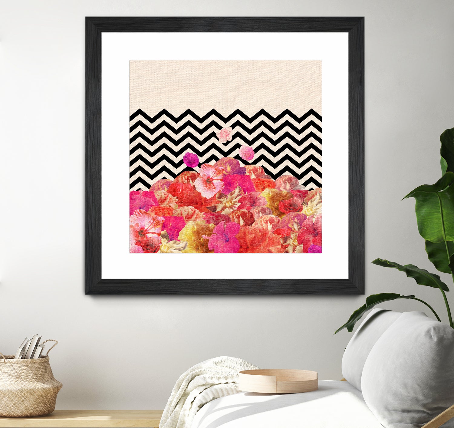 Chevron Flora II by Bianca Green on GIANT ART - red photo illustration