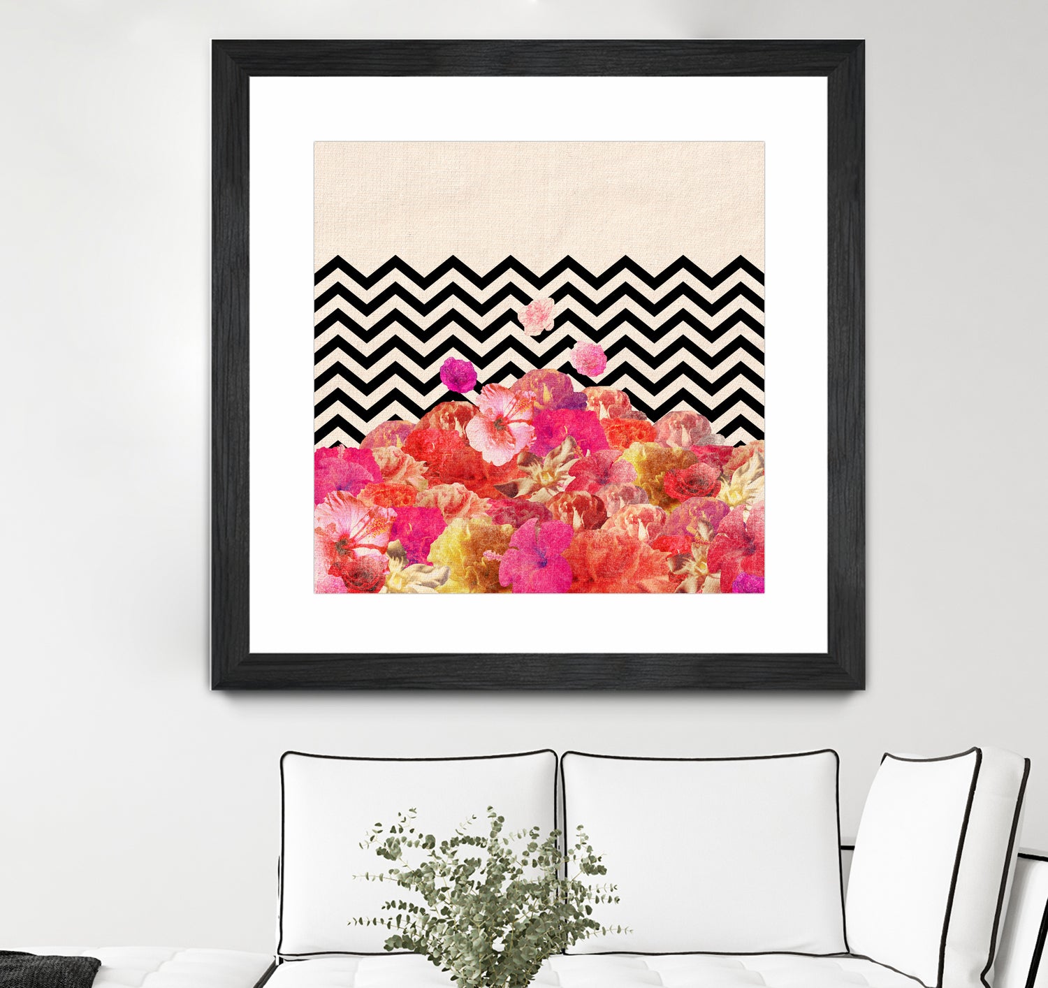 Chevron Flora II by Bianca Green on GIANT ART - red photo illustration