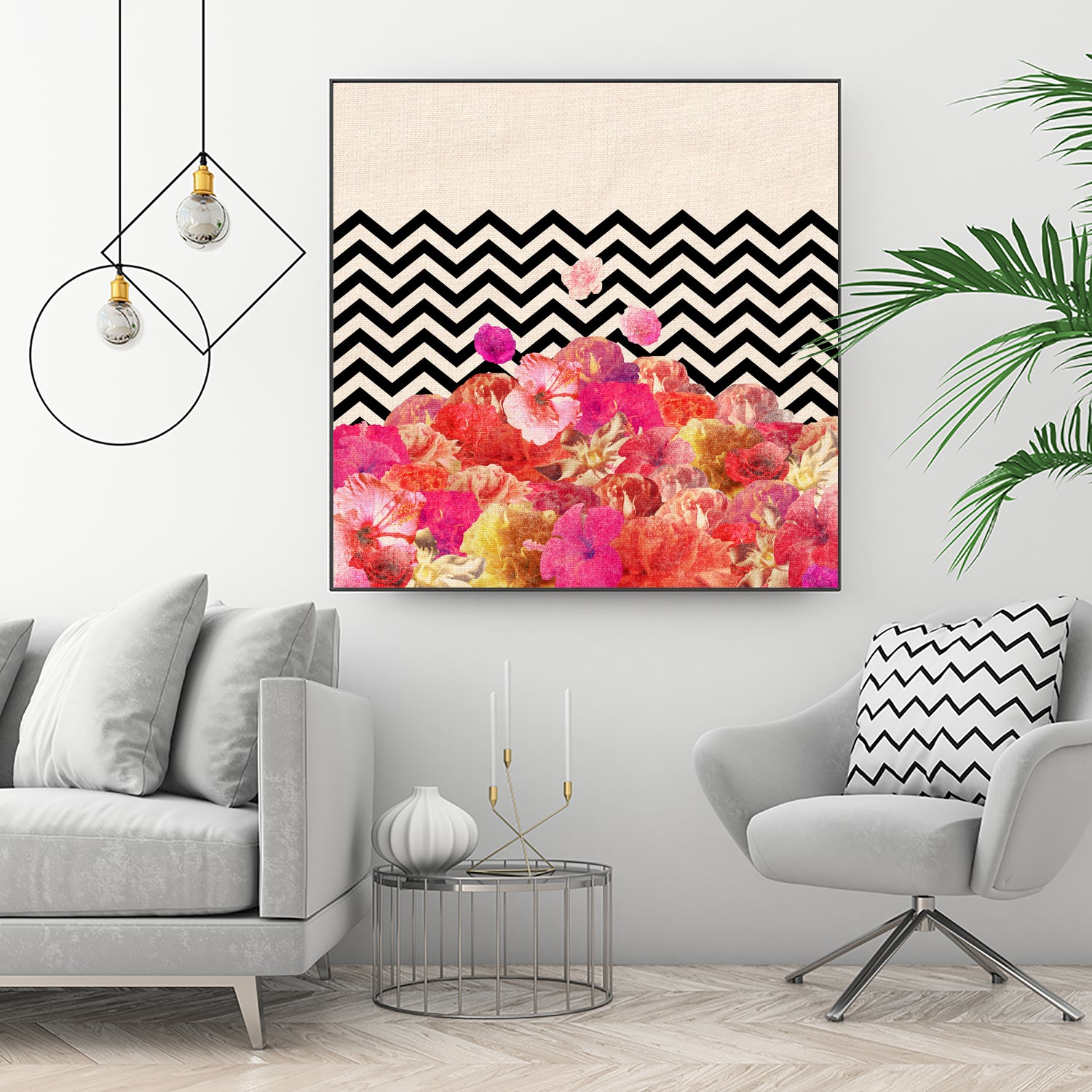 Chevron Flora II by Bianca Green on GIANT ART - red photo illustration