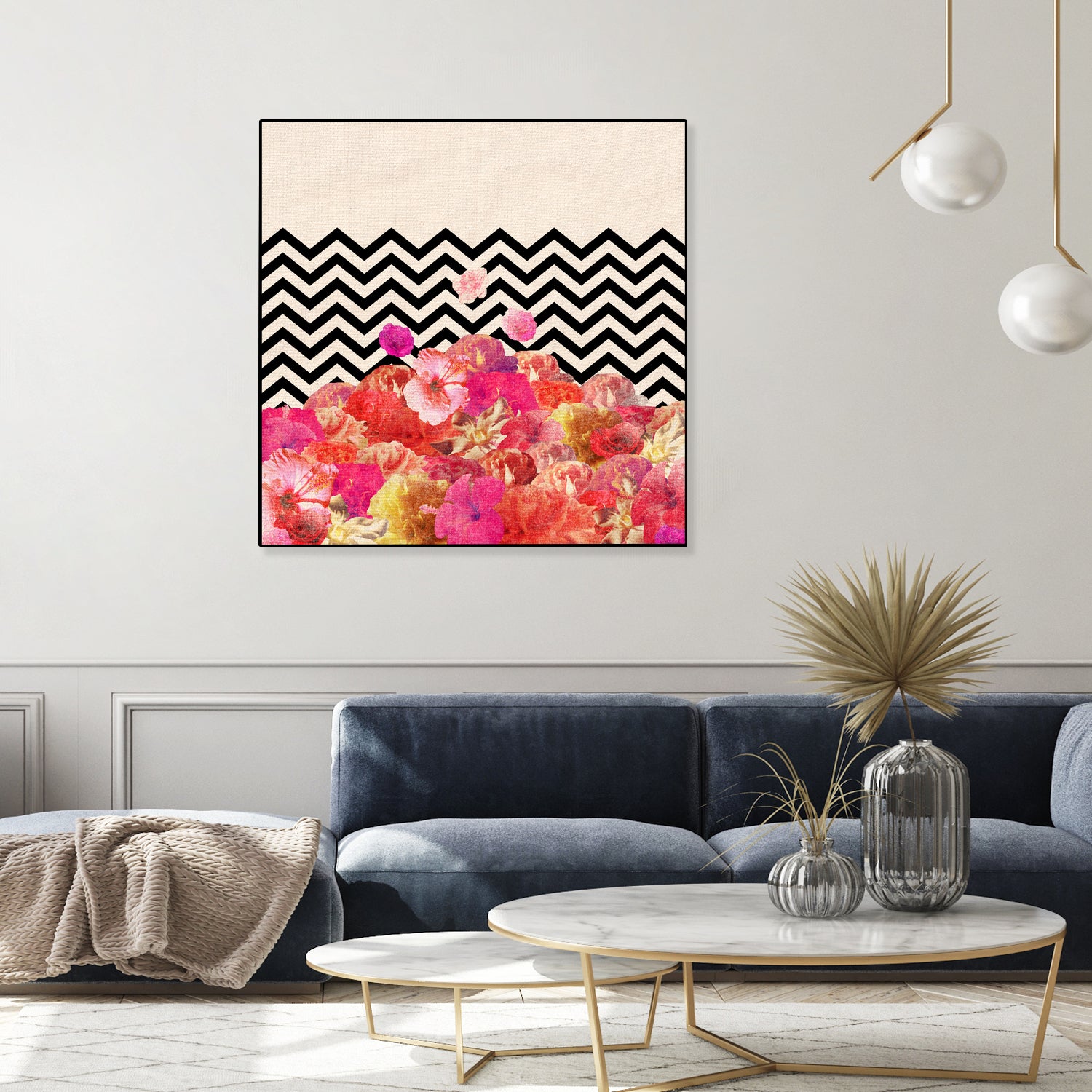 Chevron Flora II by Bianca Green on GIANT ART - red photo illustration