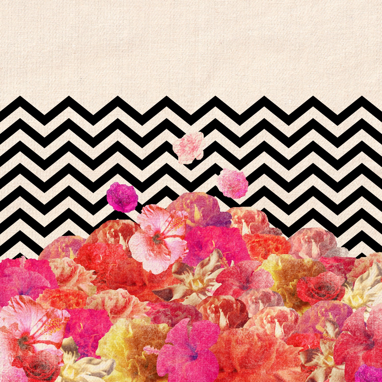 Chevron Flora II by Bianca Green on GIANT ART - red photo illustration