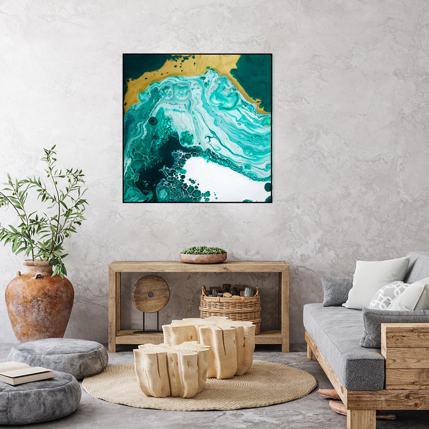 Emerald Coast by L. Renee Jones on GIANT ART - green mixed media