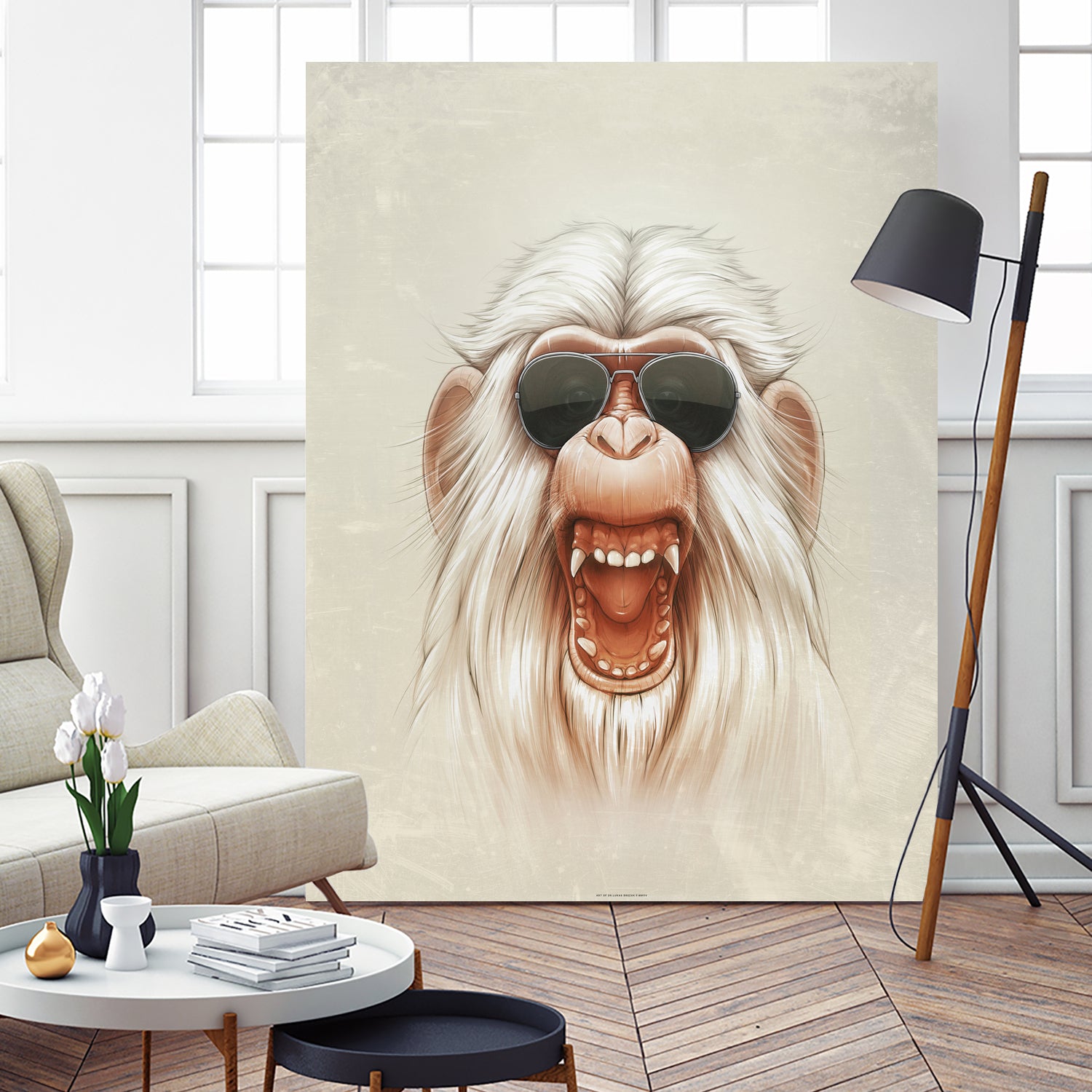 The Great White Angry Monkey by Lukáš Brežák on GIANT ART - white digital painting