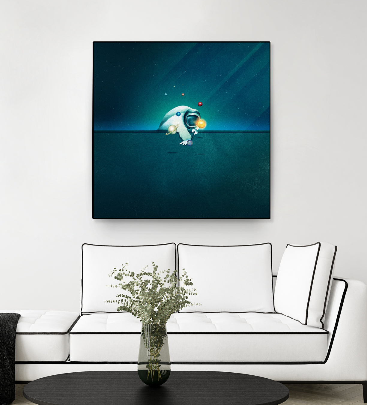 Astronaut Billards by Romina Lutz on GIANT ART - green digital painting