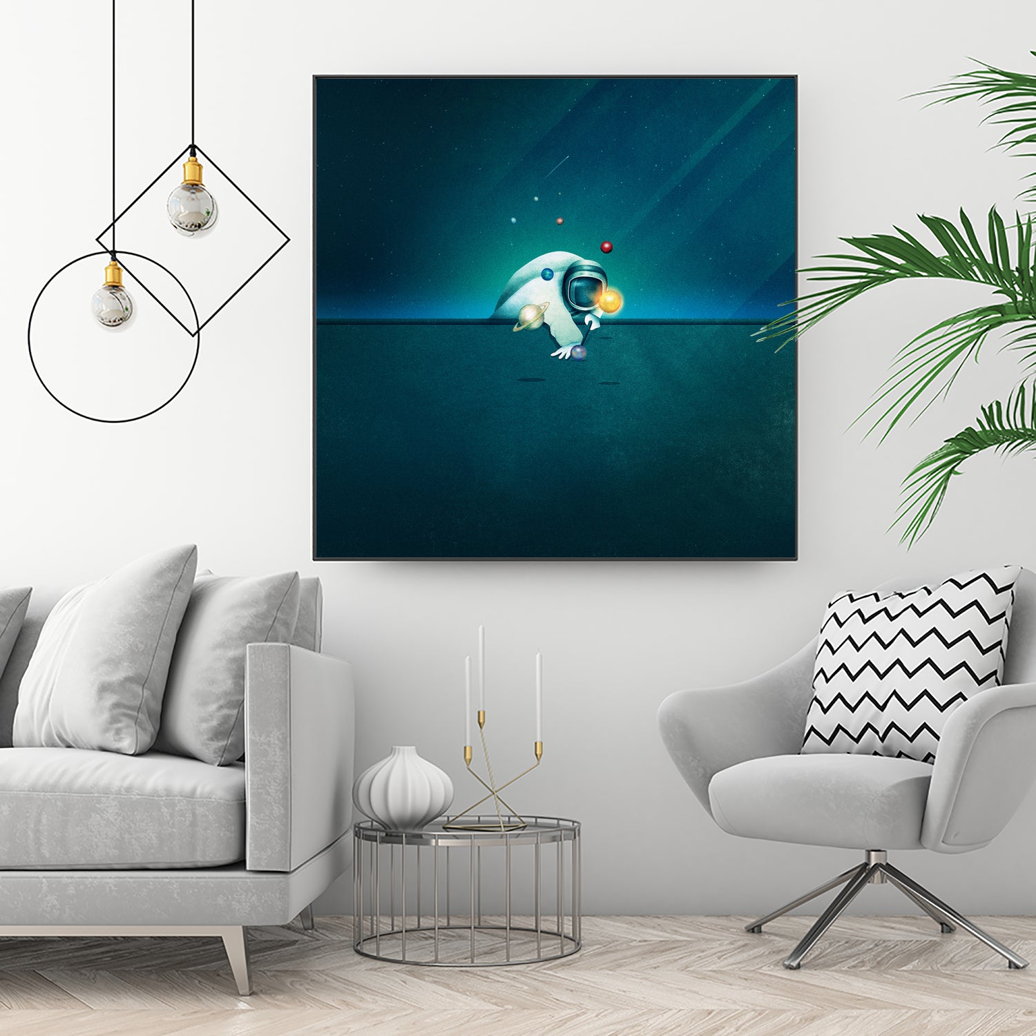 Astronaut Billards by Romina Lutz on GIANT ART - green digital painting