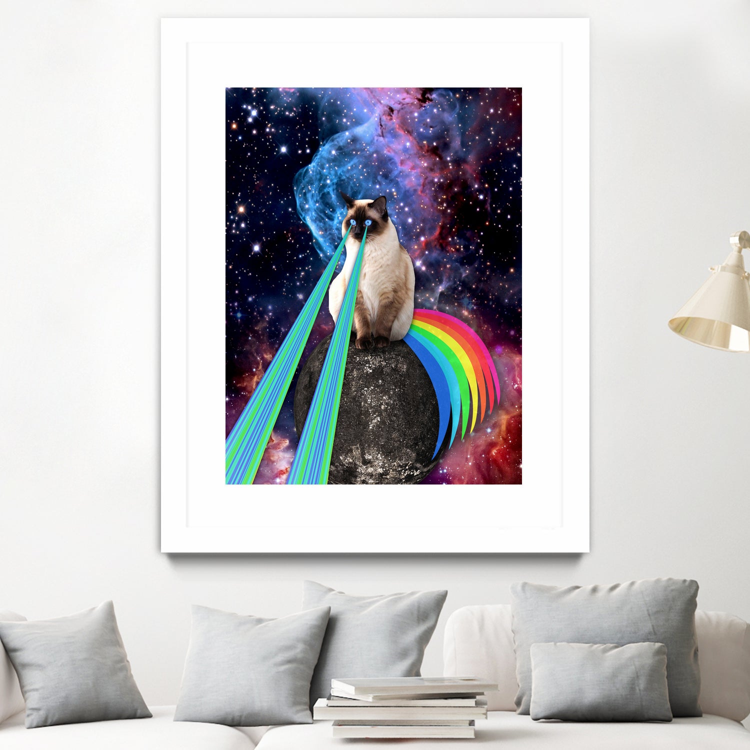 SIAMESE LASER CAT by Gloria Sánchez on GIANT ART - blue photo illustration