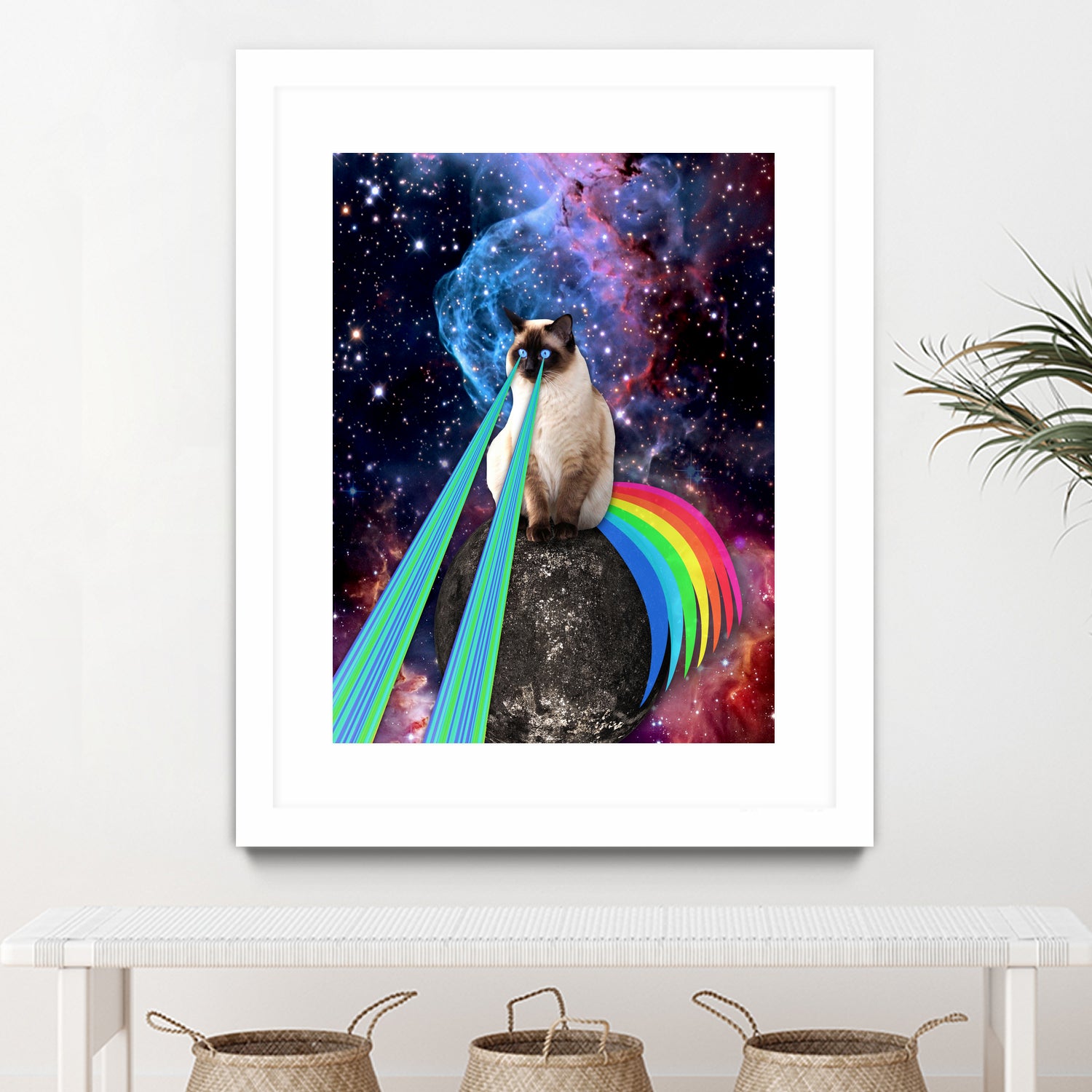 SIAMESE LASER CAT by Gloria Sánchez on GIANT ART - blue photo illustration