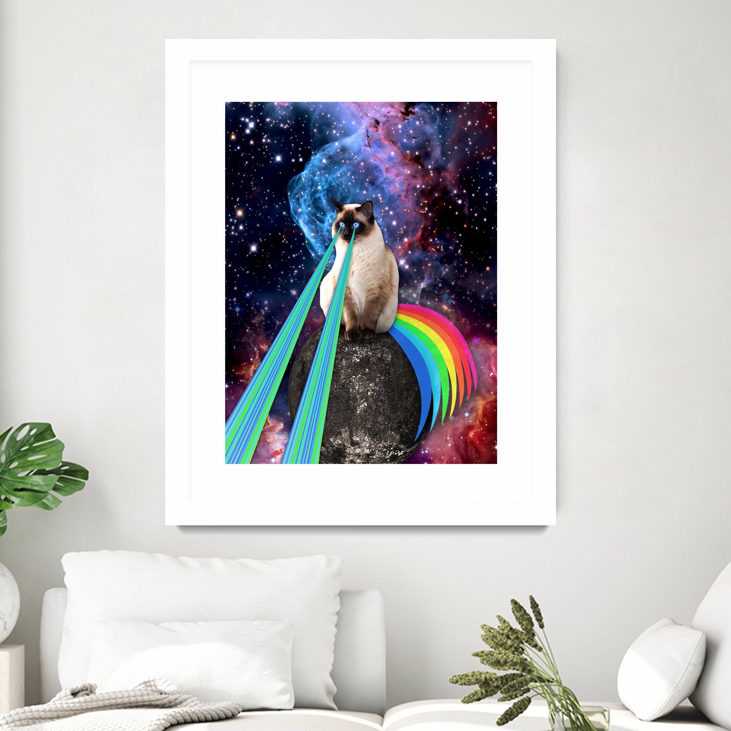 SIAMESE LASER CAT by Gloria Sánchez on GIANT ART - blue photo illustration