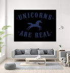 Unicorns are Real by Florent Bodart on GIANT ART - blue digital painting